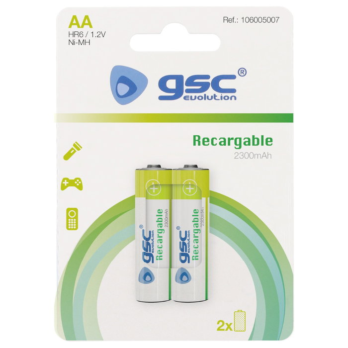 GSC Evolution Piles rechargeables HR6 (AA) Blister 2ud GSC Evolution Piles rechargeables HR6 (AA) Blister 2ud