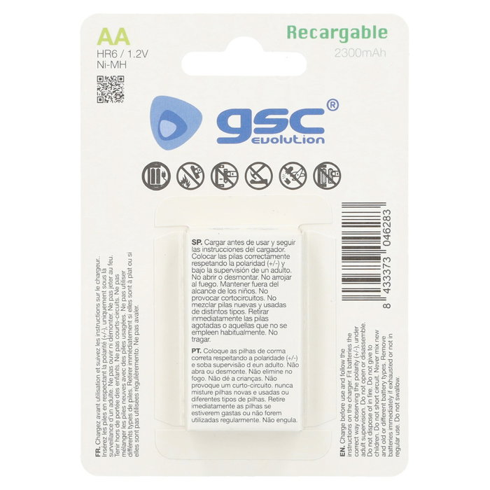 GSC Evolution Piles rechargeables HR6 (AA) Blister 2ud GSC Evolution Piles rechargeables HR6 (AA) Blister 2ud