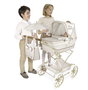 Decuevas Poussette Reborn Pliable Verona avec Ombelle pour Poupées jusqu'à 55 cm - 40x90x90 cm