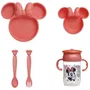Thermobaby Silhouette PP - Ensemble Vaisselle Minnie pour Enfants - Assiette Compartimentée, Bol, Couteaux, Cuillère, Fourchette, Tasse 360° Anti-Fuite