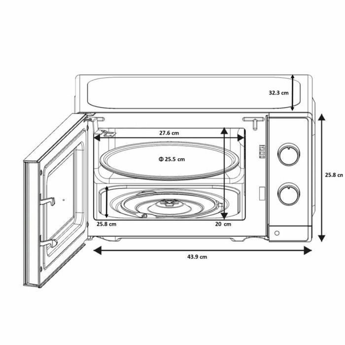 Oceanic Micro-ondes OCEAMO20W12 Blanc 20 L Oceanic Micro-ondes OCEAMO20W12 Blanc 20 L