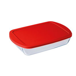 Fuente Rectangular Vidrio con Tapa Cook&Store Ocu Ô Cuisine 40x27x7 cm-4,5 L