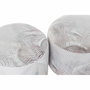 Repose-pied DKD Home Decor Gris PU Pin Tropical (30 x 30 x 30 cm) (2 Unités) (30 x 30 x 32 cm)