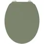 Gelco Abattant WC universel Duplo Oil Green en poudre de bambou avec charnières inox - Vert kaki, entraxe de fixation universelle