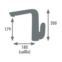 Edouard Rousseau Mitigeur Evier DAVAO Chromé, avec Bec Mobile et Aérateur Réducteur de Débit, pour Cuisine Contemporaine