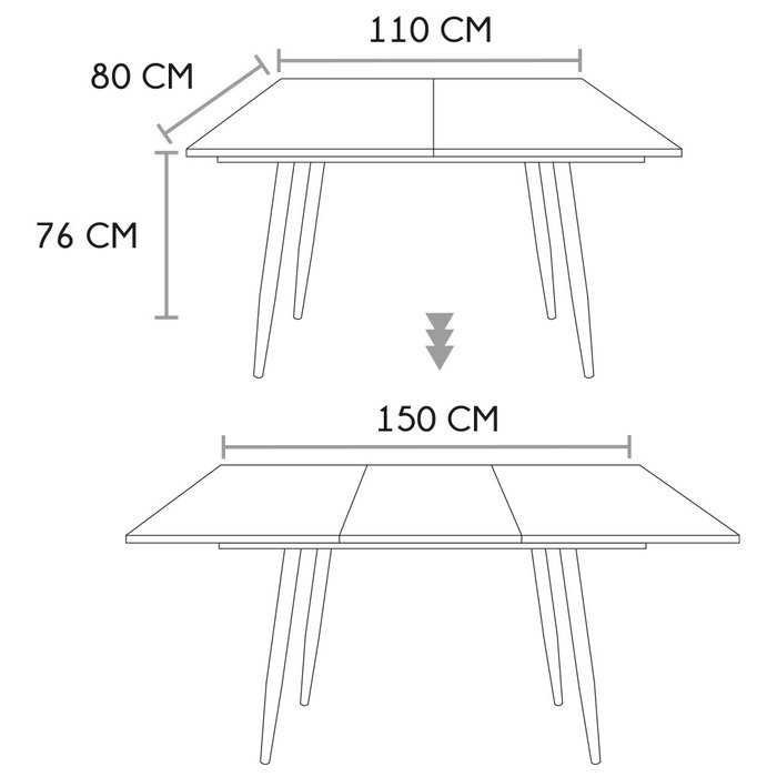 Home Deco Factory Table extensible Loka 110/150 cm