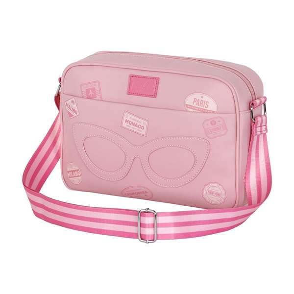 Karactermania Sac bandoulière Barbie Fashion Travel en PVC, couleur rose, dimensions 23x34x11 cm, pour enfant dès 3 ans