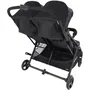 Hauck Swift X Duo Poussette double légère pour jumeaux/enfants rapprochés, pliage une main, sièges inclinables indépendants, 4 roues, Noir