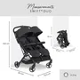 Hauck Swift X Duo Poussette double légère pour jumeaux/enfants rapprochés, pliage une main, sièges inclinables indépendants, 4 roues, Noir
