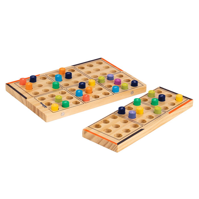 Deqube Sudoku Écologique - Jeu de Logique en Bois FSC avec Pièces et Caisse Métallique - Pour Adultes et Enfants à Partir de 5 Ans