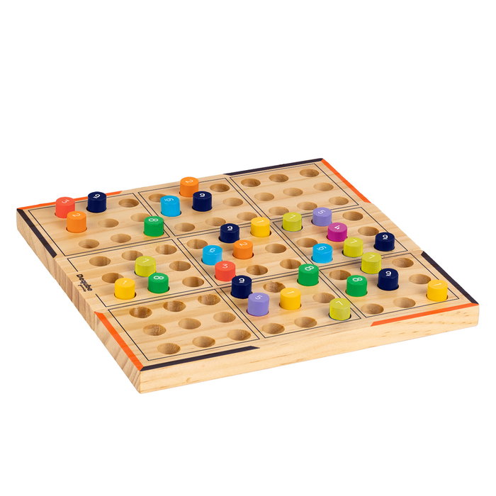 Deqube Sudoku Écologique - Jeu de Logique en Bois FSC avec Pièces et Caisse Métallique - Pour Adultes et Enfants à Partir de 5 Ans
