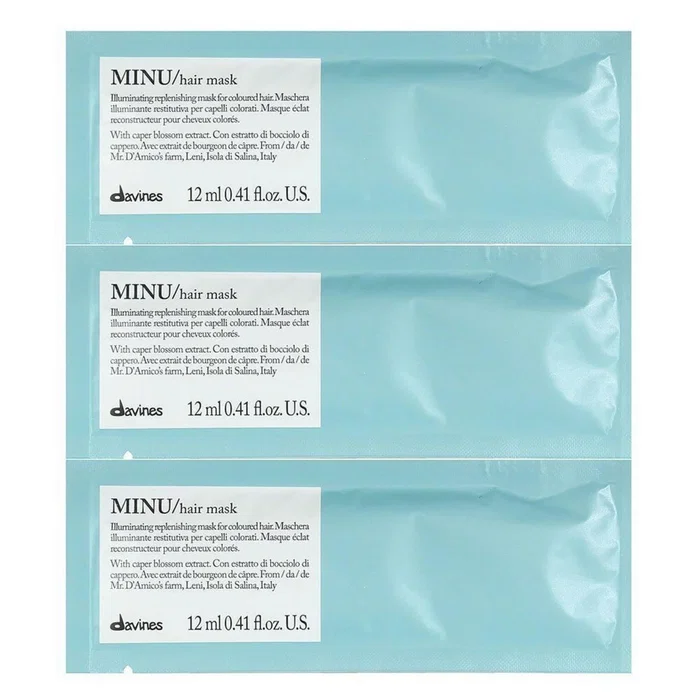 Davines Minu Masque crème pour traitement des cheveux, lot de 12 x 12 ml Davines Minu Masque crème pour traitement des cheveux, lot de 12 x 12 ml