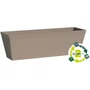 Garden Id Jardinière Green Care Impact Taupe 50 x 16 x 16 cm - Résistante UV/Gel - Matériaux 100% Recyclés - Garantie 10 Ans