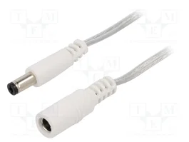 BQ CABLE Câble d'alimentation DC plat 2x0,5mm2, 2m, Prise et Socle 5,5/2,1 mm