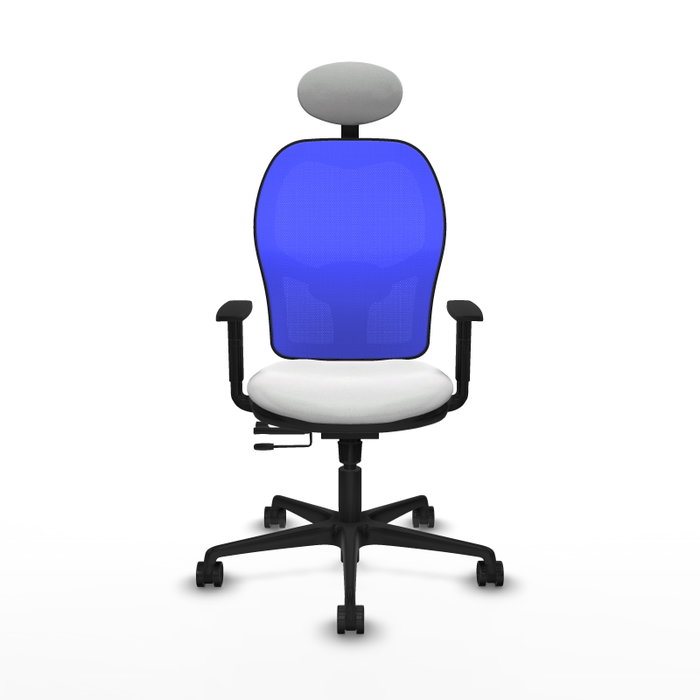 Piqueras y Crespo Chaise de Bureau Jorquera avec Appui-tête, Blanc et Bleu Piqueras y Crespo Chaise de Bureau Jorquera avec Appui-tête, Blanc et Bleu