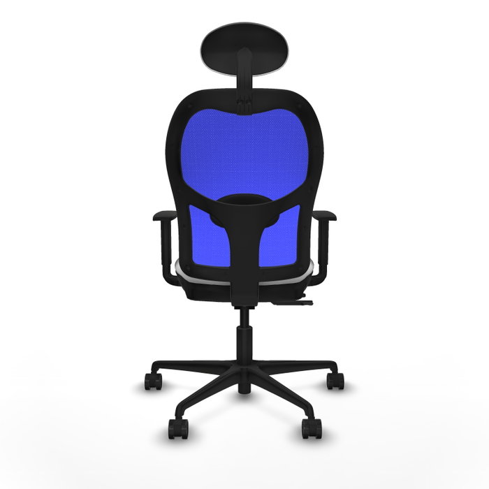 Piqueras y Crespo Chaise de Bureau Jorquera avec Appui-tête, Blanc et Bleu Piqueras y Crespo Chaise de Bureau Jorquera avec Appui-tête, Blanc et Bleu