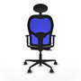 Piqueras y Crespo Chaise de Bureau Jorquera avec Appui-tête, Blanc et Bleu