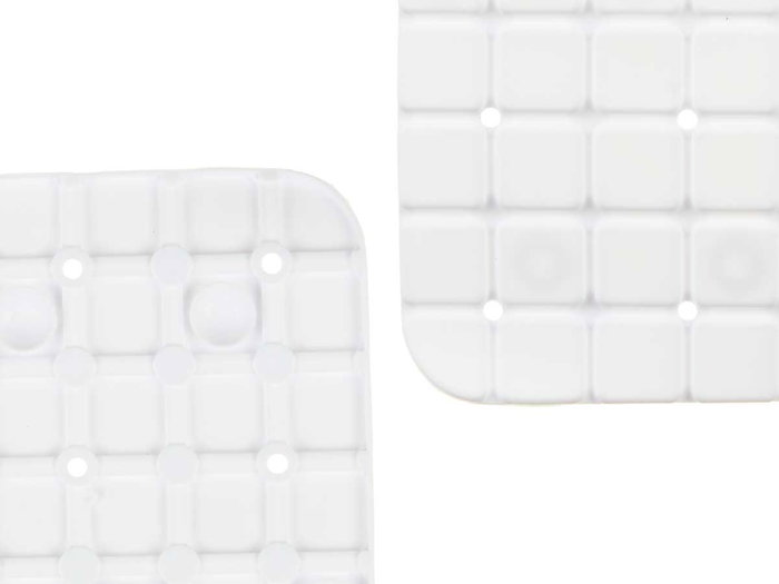 Berilo Tapis de Bain Antidérapant à Carreaux Blanc Grd - 39x67,7 cm (Set de 6)