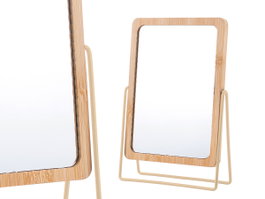 BERILO Miroir Support Métal Beige-Bambu