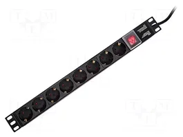 LOGILINK Bloc d'alimentation 8 prises Schuko 230V 16A noir 2m