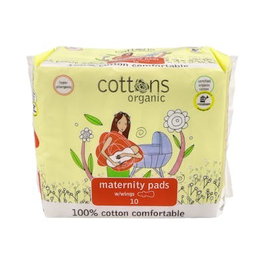 COTTONS Serviettes de maternité ORGANIC avec ailes, 10 unités