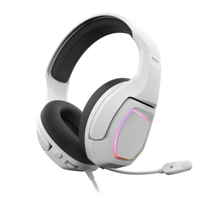 Krom KOPA NXKROMKOPA71WH Casque Gaming 7.1 Virtuel USB Blanc - 50mm, RGB, Compatible PC/PS4/PS5/Switch Krom KOPA NXKROMKOPA71WH Casque Gaming 7.1 Virtuel USB Blanc - 50mm, RGB, Compatible PC/PS4/PS5/Switch