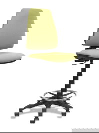 Tabouret Taburete Elche Contact permament de base Tissu Vert olive Structure polyamide noire Sans accoudoirs Sans appui-tête Roulettes en nylon 50 mm