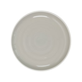 Home Deco Factory Assiette Bicolore Gris et Crème en Grès, 20,5 cm