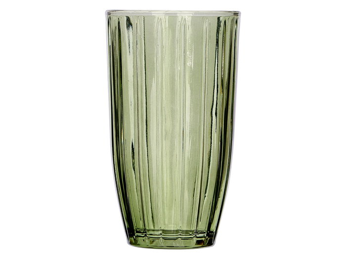 Vivalto Verre Haut Rayures 440 ml Vert 8,2x14,2x8,2 cm (Set de 24)