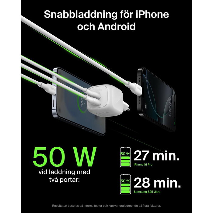 Chargeur mural Belkin WCH019KQWH Blanc 50 W