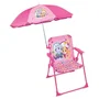 Fun House Chaise Pliante de Camping Enfant Pat Patrouille Stella et Everest avec Parasol Ø 65 cm, Gamme Plush, Rose, Dimensions 53 x 39 x 39 cm