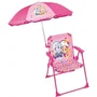 Fun House Chaise Pliante de Camping Enfant Pat Patrouille Stella et Everest avec Parasol Ø 65 cm, Gamme Plush, Rose, Dimensions 53 x 39 x 39 cm