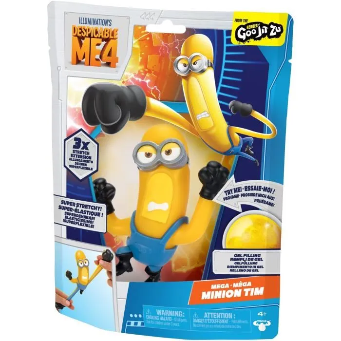 Moose Toys Figurine Goo Jit Zu Tim Minions - Moi Moche et Méchant 4 - 13 cm - Personnage à étirer et écraser