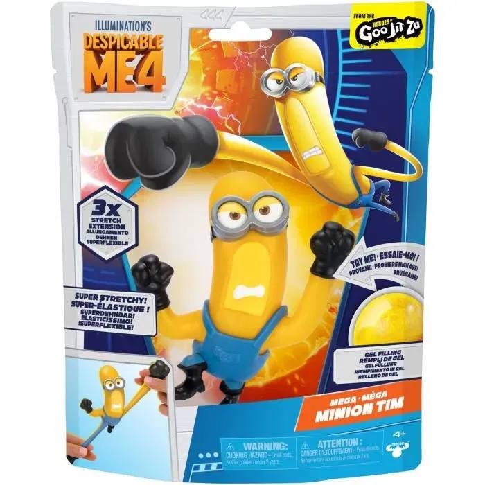 Moose Toys Figurine Goo Jit Zu Tim Minions - Moi Moche et Méchant 4 - 13 cm - Personnage à étirer et écraser
