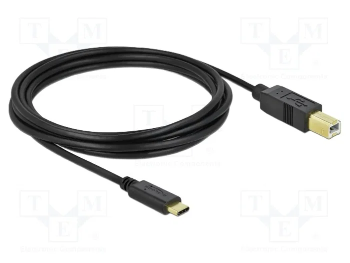 DELOCK Câble USB 2.0 USB-B vers USB-C 3m Noir DELOCK Câble USB 2.0 USB-B vers USB-C 3m Noir