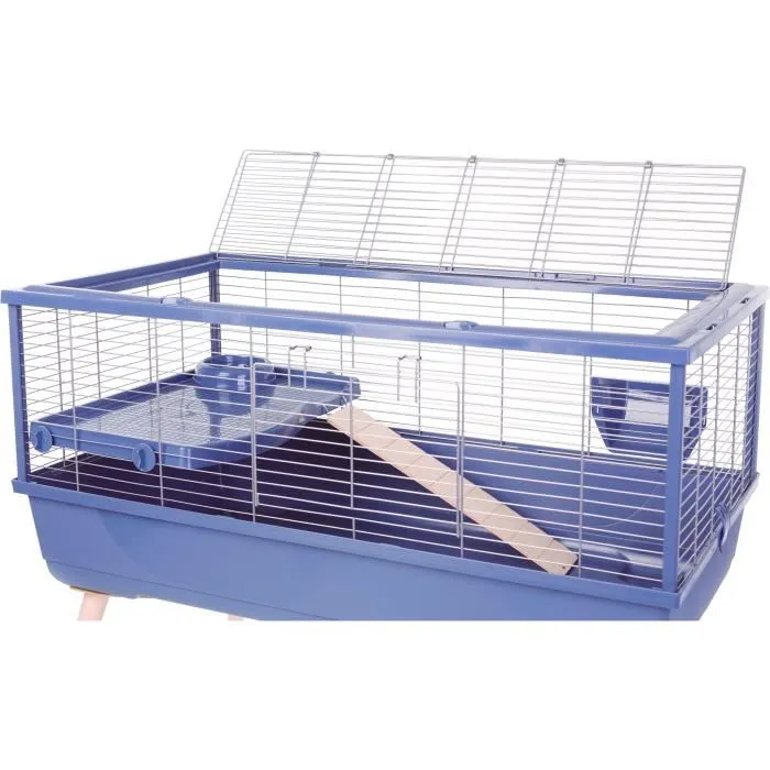 Zolux Néolife Cage Grillagée Surélevée pour Cochon d'Inde et Rongeurs, 99 x 54 x 79 cm, Bleu