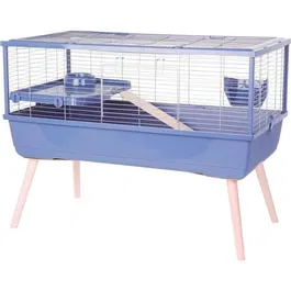 Zolux Néolife Cage Grillagée Surélevée pour Cochon d'Inde et Rongeurs, 99 x 54 x 79 cm, Bleu