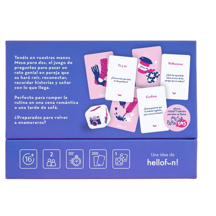 HELLOFUN! Jeu de société pour deux adultes en espagnol - Questions pour couple - Soirée romantique HELLOFUN! Jeu de société pour deux adultes en espagnol - Questions pour couple - Soirée romantique