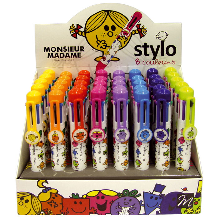 Monsieur Madame Stylo 8 Couleurs Assorties