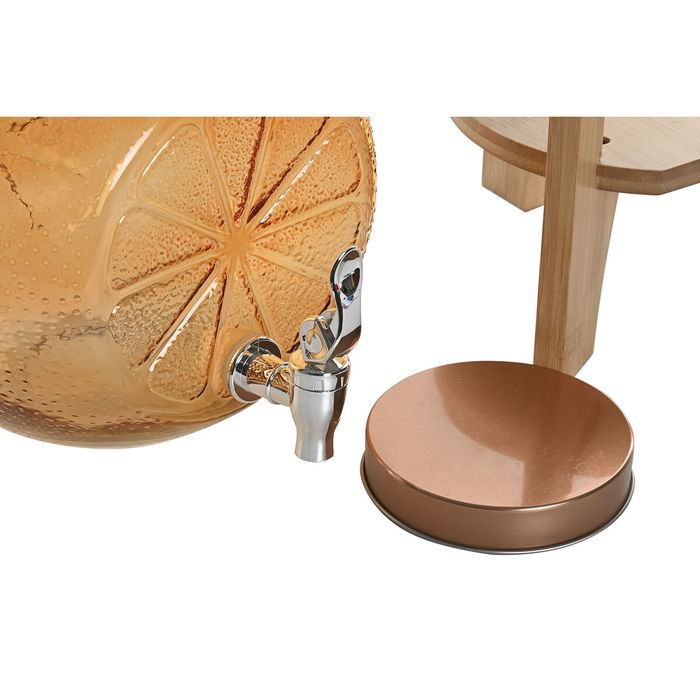 Distributeur d'eau Home ESPRIT Orange Bambou Verre 5 L 24 x 17,5 x 24 cm