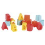 TACHAN Cube à encastrer avec 16 lettres et formes - 8 formes différentes, 4 couleurs - Jouet d'éveil et d'apprentissage précoce