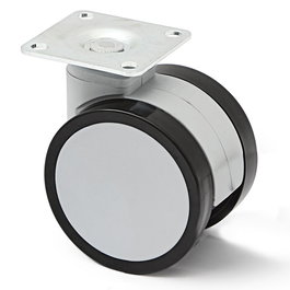 Q&Q Roue pivotante Duncan D65 H81 en plastique gris, avec ou sans frein