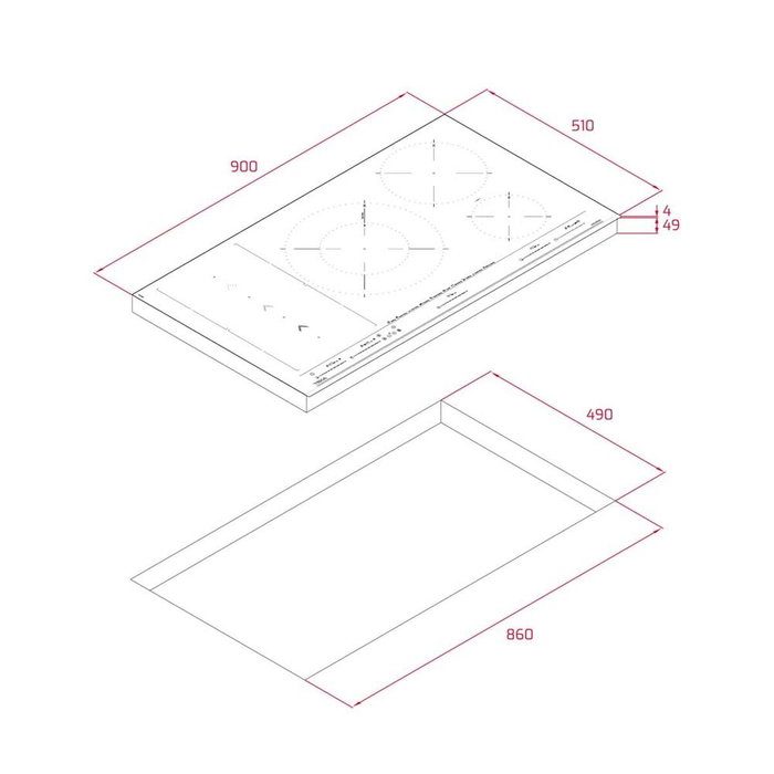 Plaque à Induction Teka IZS97630MSTBK 90 cm 10800 W