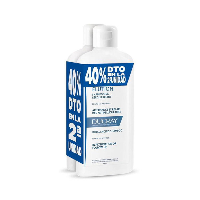 Ducray ELUCION Duo Shampooing Antipelliculaire Rééquilibrant 2 x 400 ml