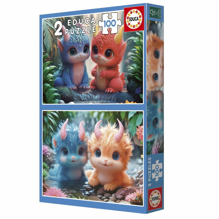 Educa Puzzle Adorable Monsters 2 unités de 100 pièces
