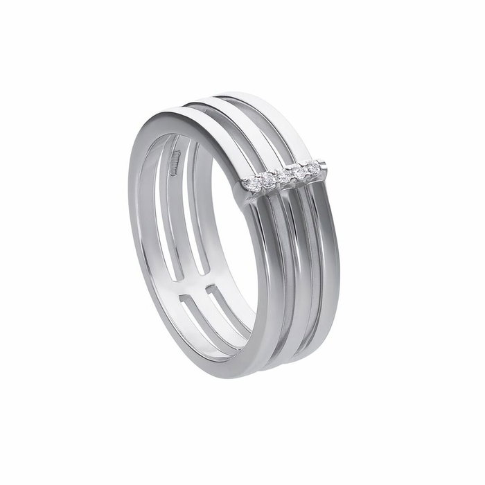 Diamonfire Anneau Argent 3 Aros Zirconia Taille 17,5 Gris Diamonfire Anneau Argent 3 Aros Zirconia Taille 17,5 Gris