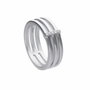 Diamonfire Anneau Argent 3 Aros Zirconia Taille 17,5 Gris