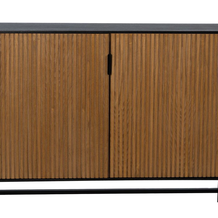 Buffet ORLEANS Noir Naturel Fer Bois MDF 204 x 40 x 81,5 cm
