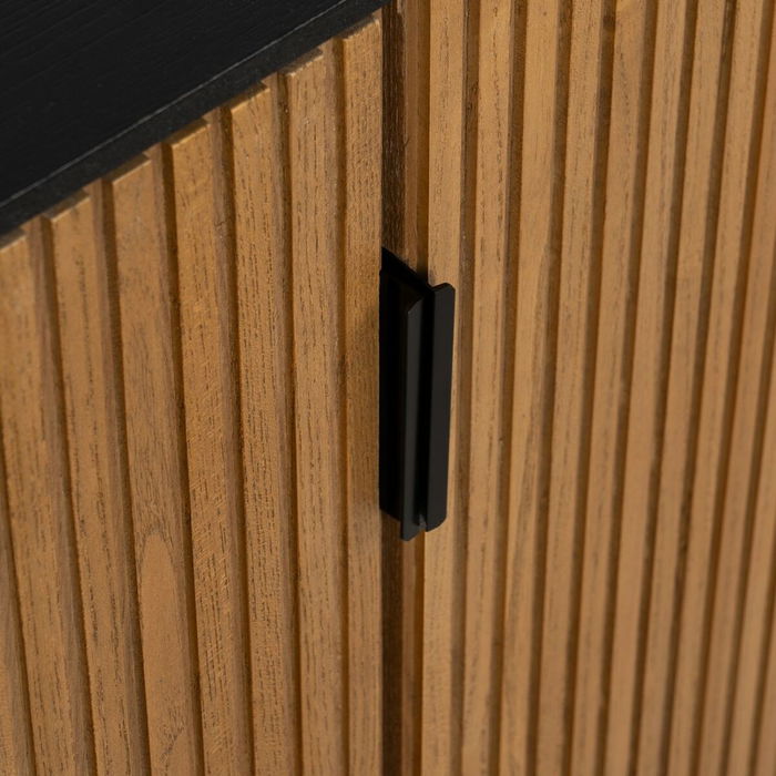 Buffet ORLEANS Noir Naturel Fer Bois MDF 204 x 40 x 81,5 cm