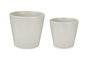 Ibergarden Lot de 2 pots côniques en céramique gris 22 et 28 cm